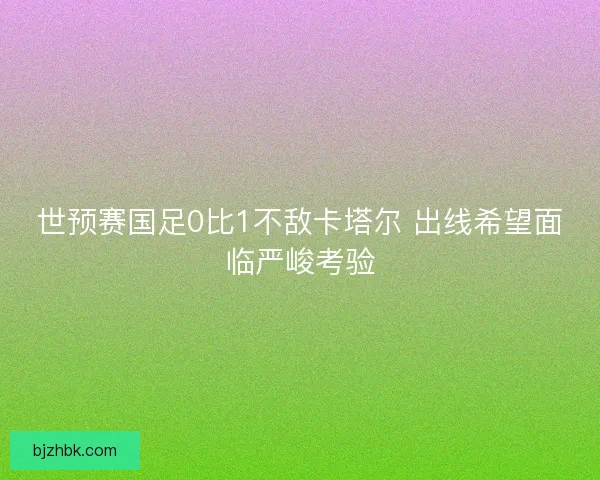 世预赛国足0比1不敌卡塔尔 出线希望面临严峻考验 世预赛国足0比1不敌卡塔尔 出线希望面临严峻考验