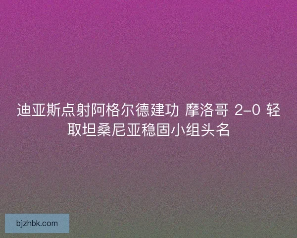 迪亚斯点射阿格尔德建功 摩洛哥 2-0 轻取坦桑尼亚稳固小组头名